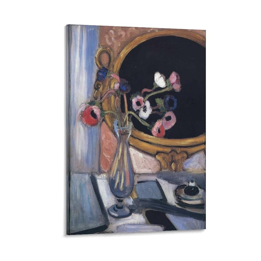 35cm*50cm 絵画 複製印刷アンリ・マティス 「紫色のドレスとアネモネ」 紫色のドレスとアネモネ 【6号】 アンリ・マティス 【 額縁が